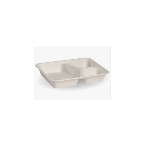 Sugarcane 3 Compartment Tray 50pc TR3