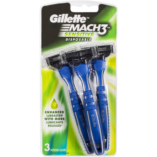 Gillette Mach3 Sensitive Disposable Razors 3pk