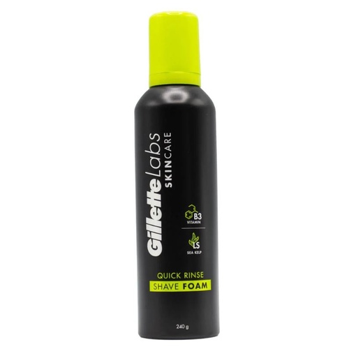 Gillette 240g Shave Foam Skin Care Quick Rinse