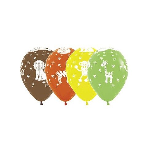 Sempertex 30cm Jungle Animals Fashion Assorted Latex Balloons, 12PCS