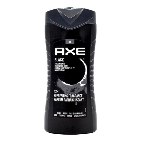 12 x Axe Black  3in1 Body Face Hair Wash 400ml 