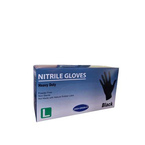Medi-Origin Heavy Duty Nitrile Black Large 100PK