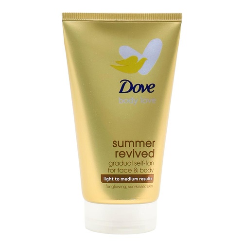 DOVE 75mL GRADUAL SELF TAN FOR FACE AND BODY BODY LOVE SUMMER REVIVE LIGHT TO MEDIUM RESULT