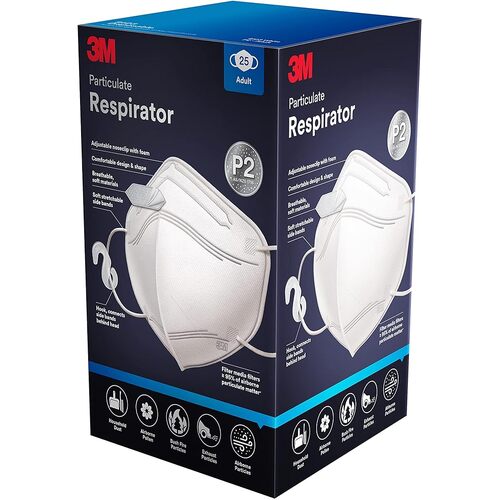 3M P2 Respirator 9123 Disposable Face Mask 25PK