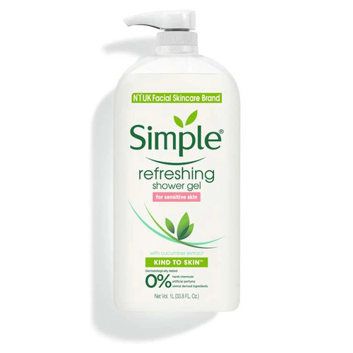 Simple Refreshing Shower Gel For Sensitive Skin 1L