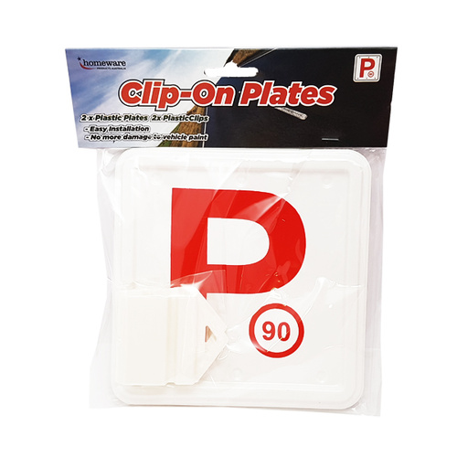 Clip On Plates P Plates Red 90 2pk 