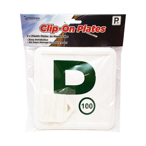 Clip-On Plates P Plates Green 2pk