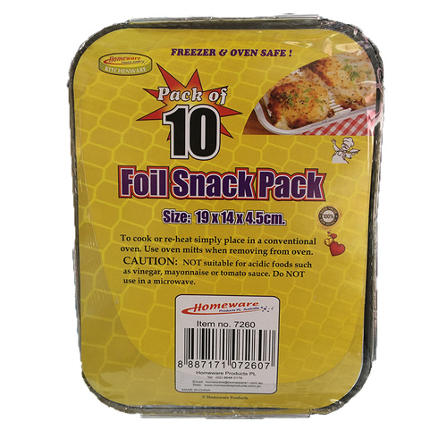 Foil Snack Pack - 19 x 14 x 4.5cm