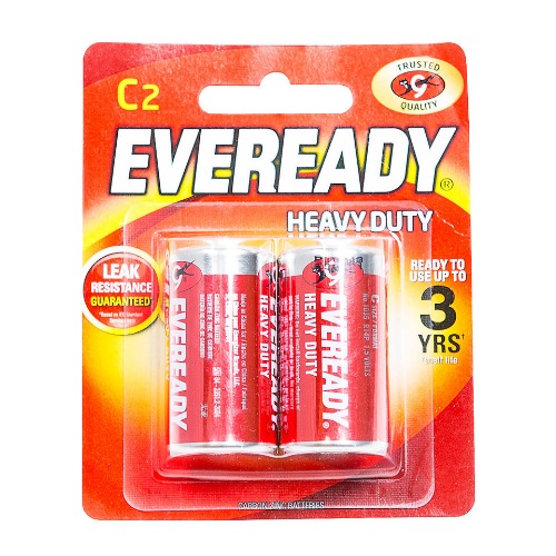 Eveready C Super Heavy Duty Batteries 2pk