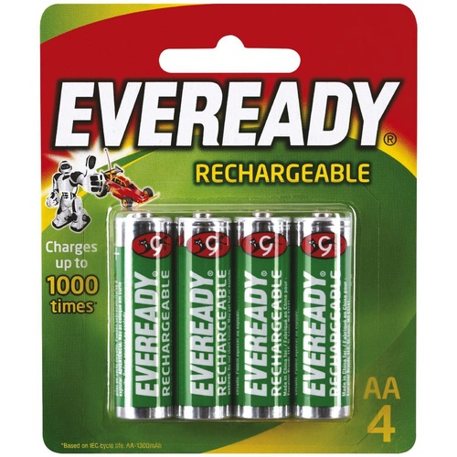 Eveready Rechargeable AA Batteries 4 pk 2000 mAh