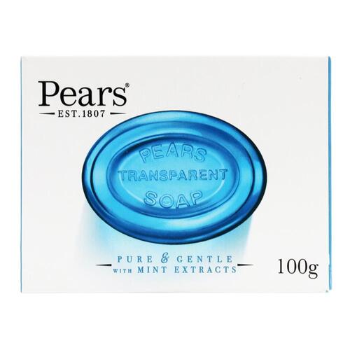 Pears Transparent Bar Soap Pure and Gentle with Mint Extracts 100g 3pk