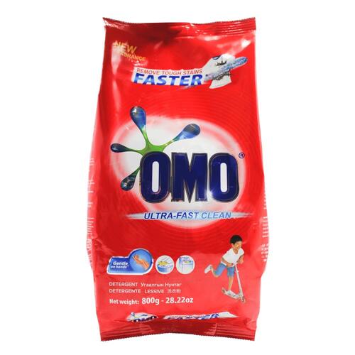 Omo 800g Laundry Detergent Powder Ultra Fast Clean Hand Wash & Top Loader