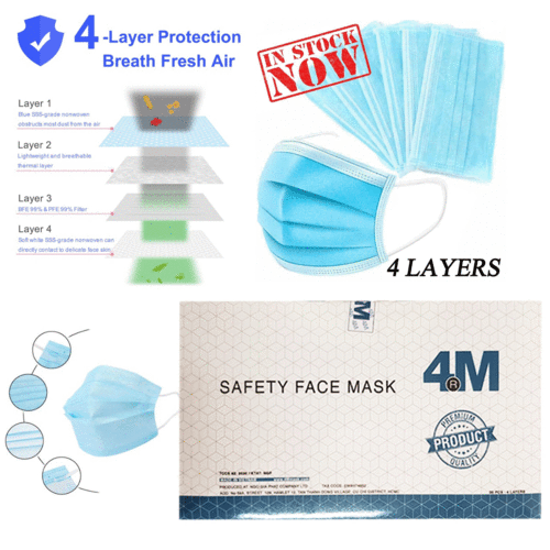 4M Surgical Face Mask 4 Layers with Ear Loop 50 piece