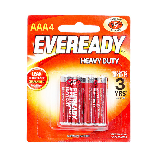 Eveready AAA Heavy Duty Batteries 4pk