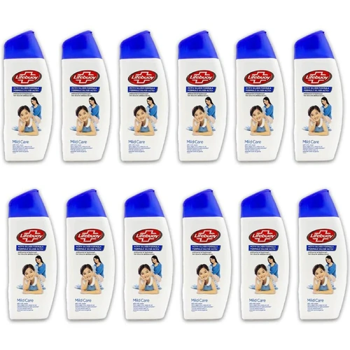 12PK Lifebuoy 300ml Antibacterial Body Wash Bath Soap Mild Care w/ Milk Cream