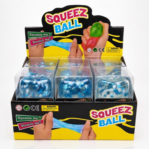 CTN 12 x Squishy Squeeze - Slow Rise Snowflake Cube - 4.5cm