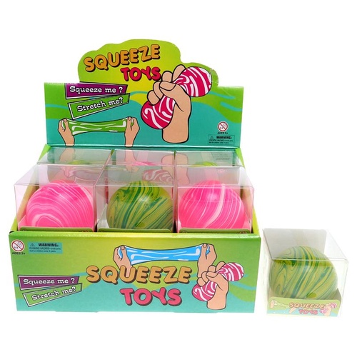 CTN 12 x Squishy Squeeze - Slow Rise Swirl Ball - 5.5cm