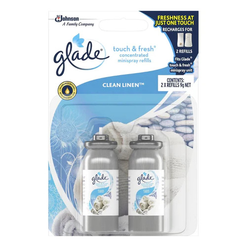 Glade Air Freshener Touch & Fresh Clean Linen 2 X 9G Refills