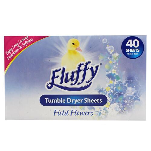 Fluffy Tumble Dryer Sheets, Field Flowers 40pk