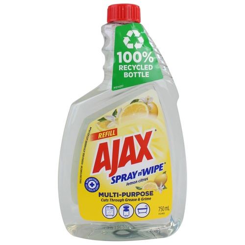AJAX 750mL SPRAY N WIPE MULTI-PURPOSE REFILL SPRAY LEMON CITRUS