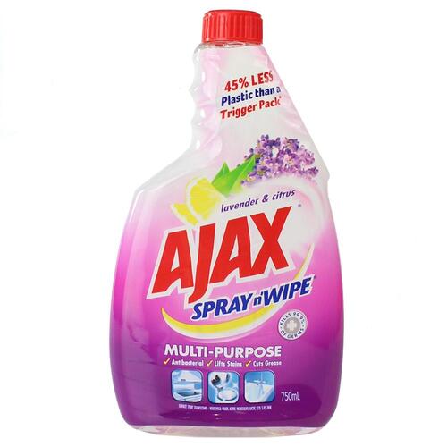 Ajax Spray N Wipe Refill Multi Purpose Lavender & Citrus 750ml