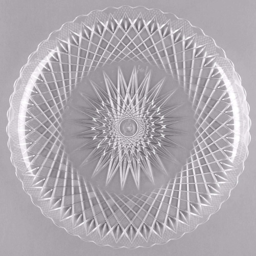 10pcs x Elegant Crystal-Like Round Clear Plastic Trays Diameter 27cm x 2cm