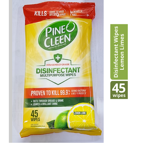 Pine O Cleen Disinfectant Wipes Lemon Lime 45 Wipes