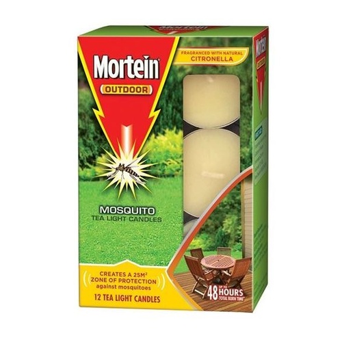 Mortein Outdoor Mosquito Tea Light Candles Citronella 12pk