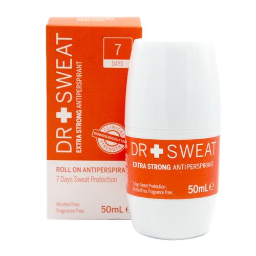 Dr Sweat Roll On Antiperspirant Extra Strong Sweat Protect Fragrance Free 50ml