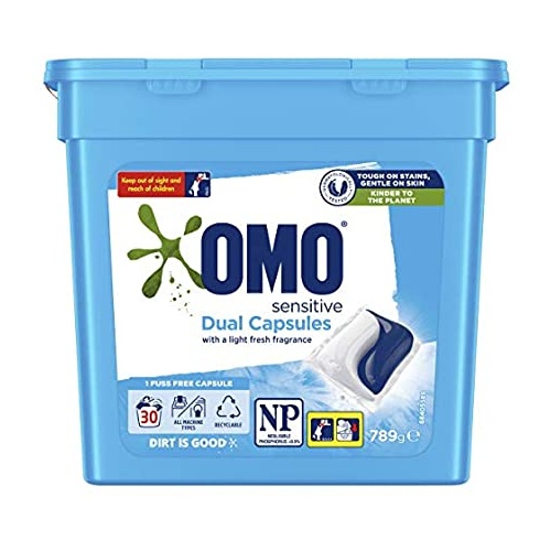 OMO Laundry Sensitive Dual Capsules Front & Top Loader 789g