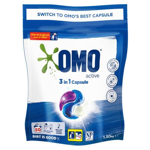 3 in 1 OMO PK50 Laundry Liquid Dual Capsules Top & Front Loader