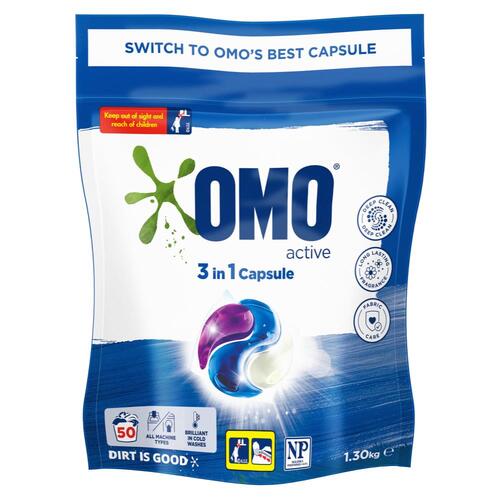 3 in 1 OMO PK50 Laundry Liquid Dual Capsules Top & Front Loader
