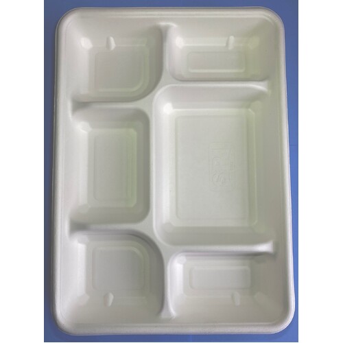 Sugarcane 6 Compartment Tray CTN/250piece