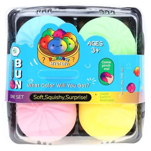Squishy Squeeze - Dumpling/Buns - 5.5cm - 4pk - Assorted Colours