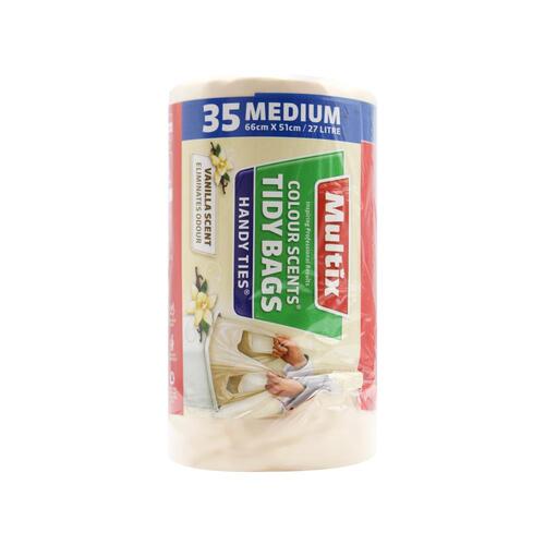 Multix Colour Scents Handy Ties Tidy Bags Medium 35 Pack | Vanilla Scent