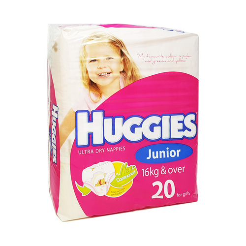 Huggies Nappies Junior Girls 20pk