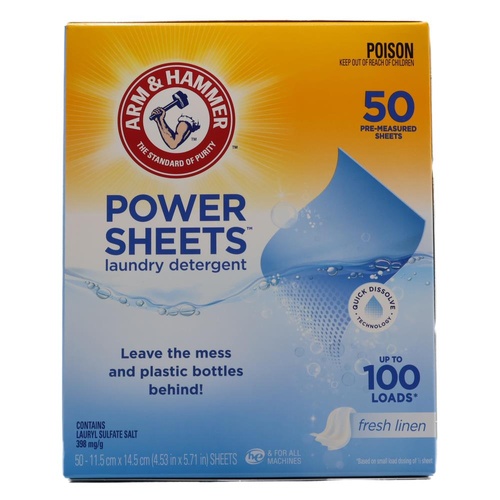 Arm & Hammer Arm And Hammer Pk50 Power Sheets Laundry Detergent