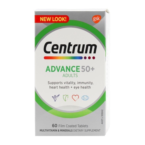 Centrum Advance 50+ Multivitamins And Mineral Supplement 60 Tablets