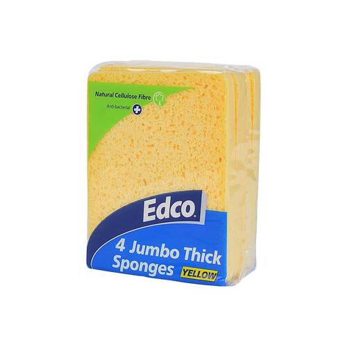 Edco Jumbo Thick Yellow Sponges 4PK 