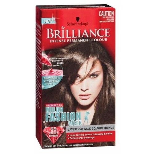 Schwarzkopf Brilliance Permanent Hair Colour Intense Colour Creme 55 Frosty Brown