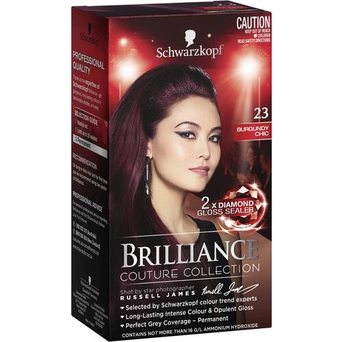 Schwarzkopf Brilliance Permanent Hair Colour Couture Collection 23 Burgundy Chic