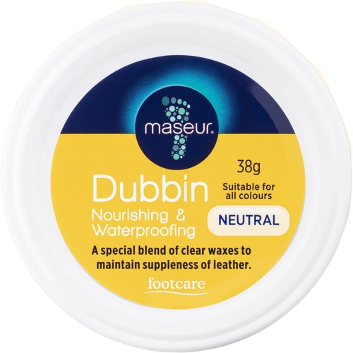 Maseur Footcare 38g Shoe Polish By Maseur Dubbin Nourishing And Waterproofing Suitable For All Colours Neutral