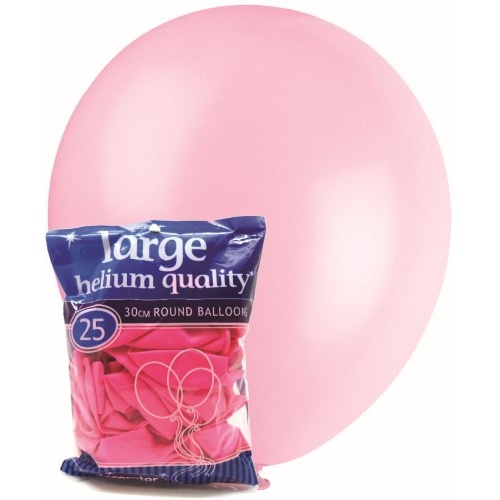 25pk Large Baby Pink Round Balloons 30cm