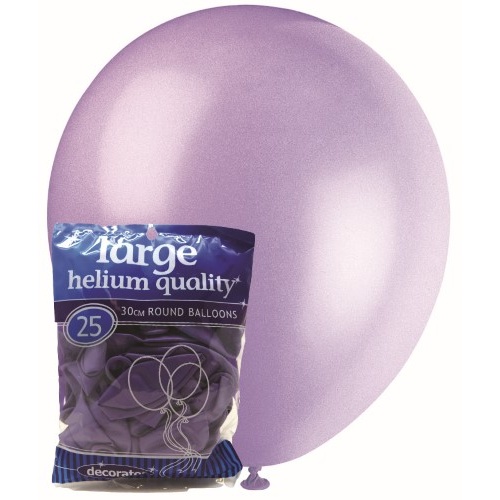 25pk Large Lavender Round Balloons 30cm