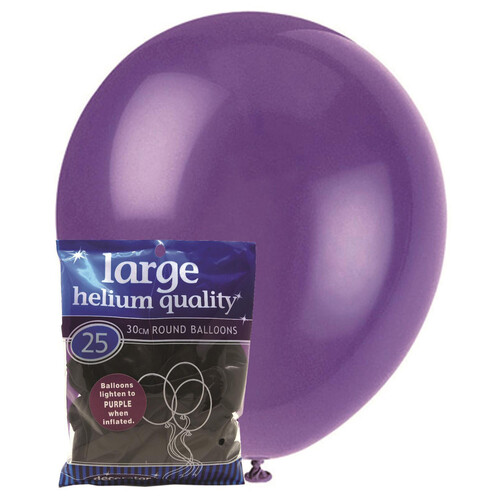 12" Purple Latex Balloons 30cm 25pk
