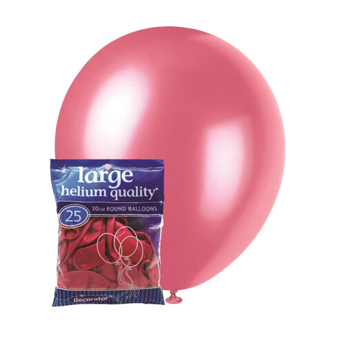 25pk Large Bubblegum Pink Round Balloons 30cm