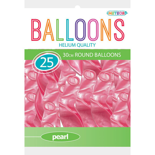30cm (12") Pearl Balloons Pink 25pk