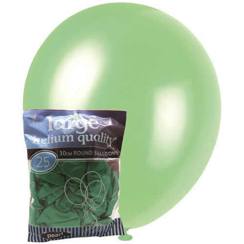Large Pearl Green Helium Balloons 30cm 25pcs