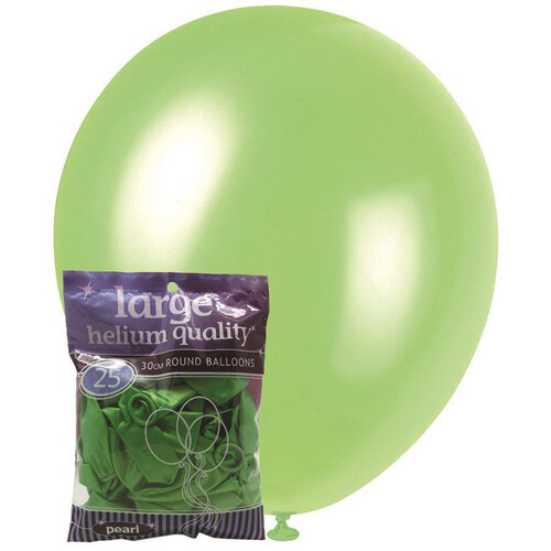 Pearl Lime Green 30cm Latex Balloon 25PK