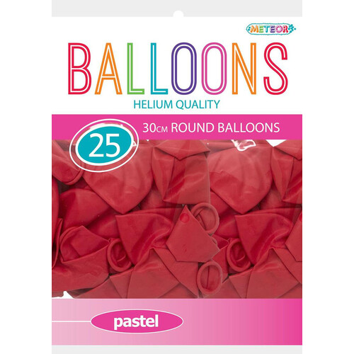 Red Pastel Macaron Balloons 30cm 25pk
